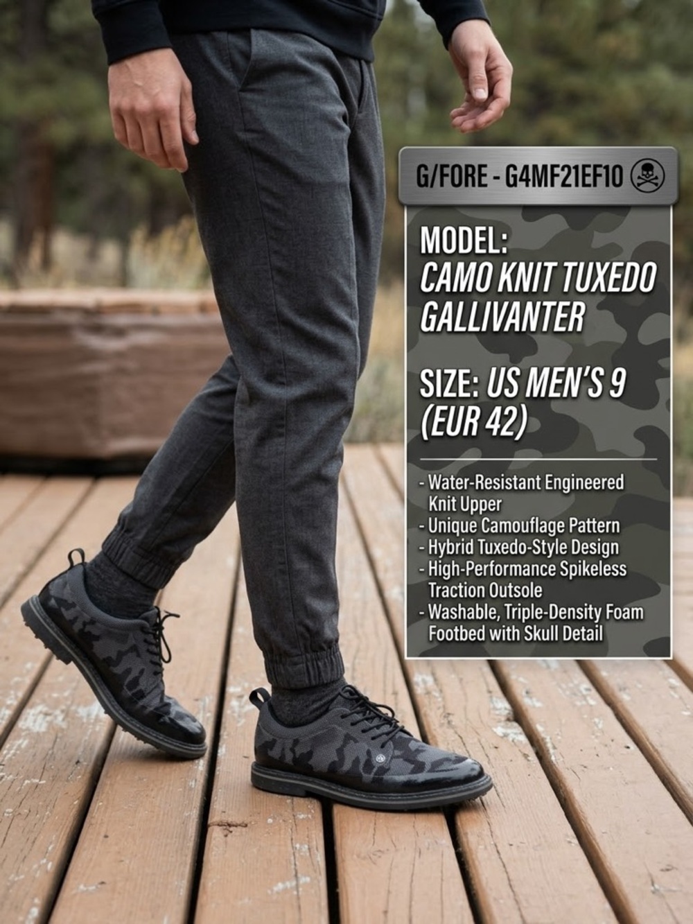 G/FORE Camo Knit Tuxedo Gallivanter Golf Shoe